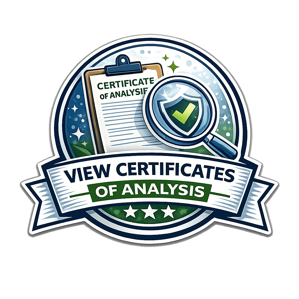 Certificate of Analysis third-party testing badge
