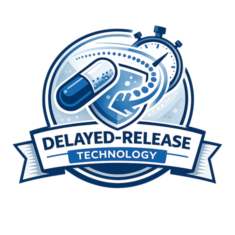 DRcaps Delayed-Release Capsules: Designed to protect ingredients from stomach acid for intestinal delivery