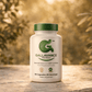 Supplement bottle labeled 'Gallavance Plant Based' in a natural settin
