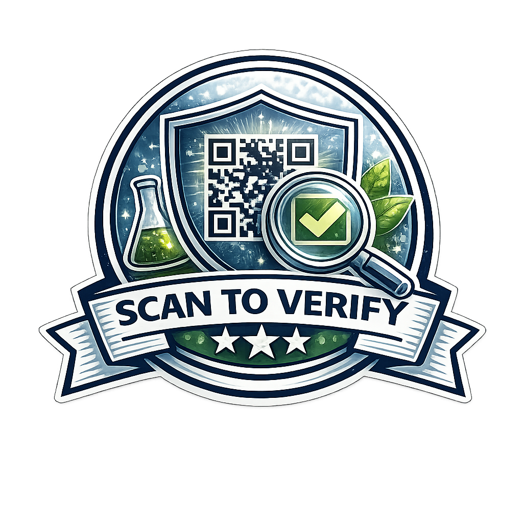 Scan to Verify: Each bottle includes a QR code linking to its Certificate of Analysis